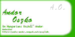 andor oszko business card